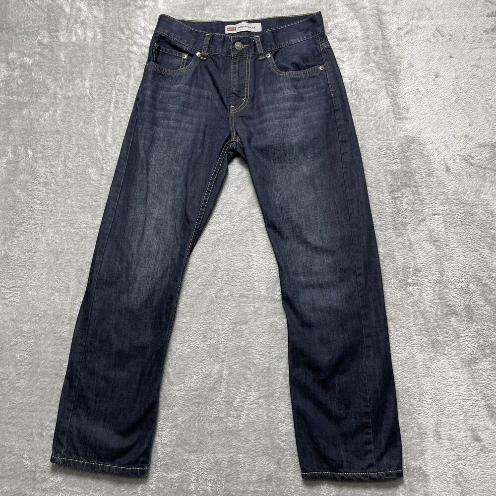 Levi's Jeans Girls 14* Blue Denim 505 Straight Dark Wash 100% Cotton 27x25